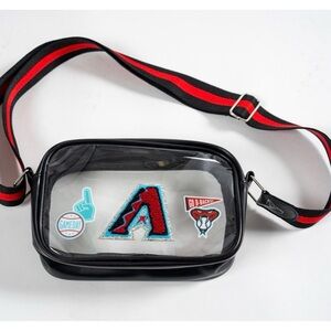 Stylish Black and Red Arizona Diamondbacks Clear Crossbody Bag